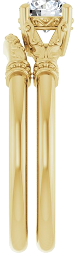 Sužadėtuvių Žiedas „Sculptural“ 14k yellow gold Round 5.2mm (9)