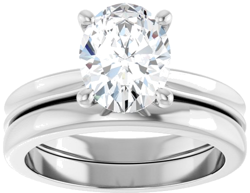 Sužadėtuvių Žiedas 14k white gold Oval 9mm x 7mm (8)