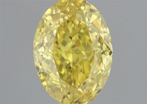 0.6 carat Fancy Vivid Yellow-SI1 Natūralus Oval Deimantas (1)