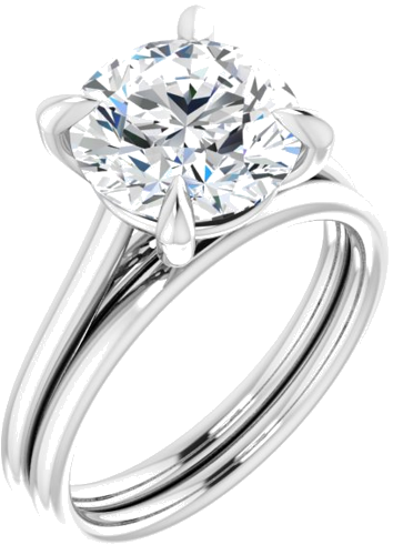 Platinum  9.4 mm Round Solitaire Engagement Ring Mounting (6)