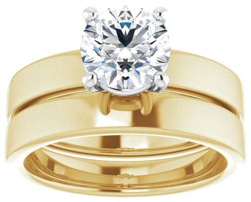 Sužadėtuvių Žiedas „Solitaire“ 14k yellow/white gold Round 7mm (8)