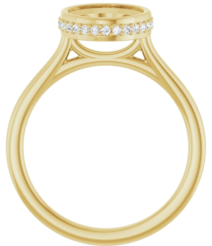 Sužadėtuvių Žiedas „Hidden Halo-Style“ 14k yellow gold Oval 10mm x 8mm (2)