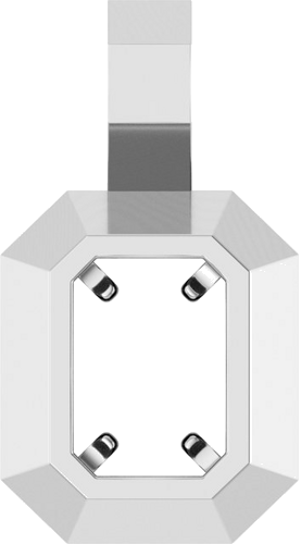 Pakabukas „Back-Set Solitaire“ 14k white gold Emerald 7mm x 5mm (1)