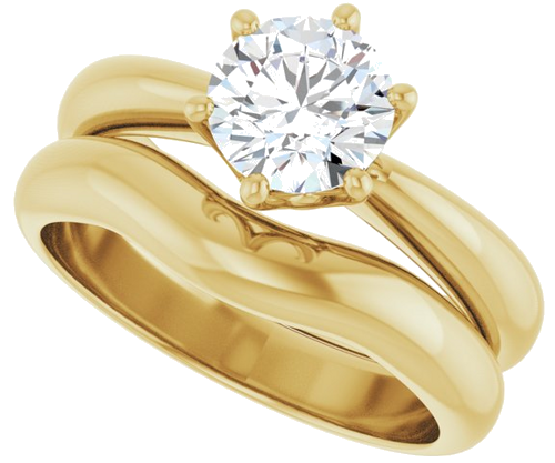 Sužadėtuvių Žiedas „Solitaire Crown-Inspired“ 14k yellow gold Round 6.5mm (10)