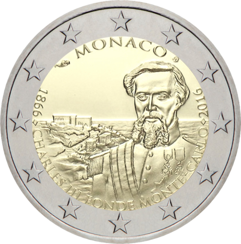 2016 Monaco Charles III Monte Carlo founder 2 euro coin (1)