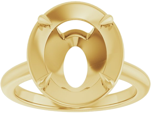 Sužadėtuvių Žiedas „Claw-Prong Solitaire Bezel-Style“ 14k yellow gold Oval 12mm x 10mm (3)