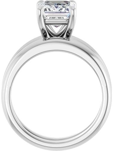 14K White 9x7 mm Emerald Solitaire Engagement Ring Mounting (7)