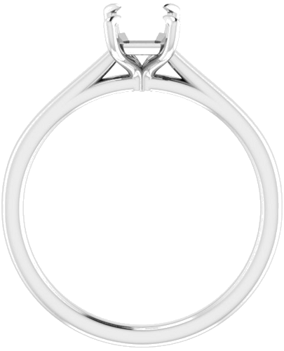 14K White  7x5 mm Emerald Solitaire Engagement Ring Mounting (2)