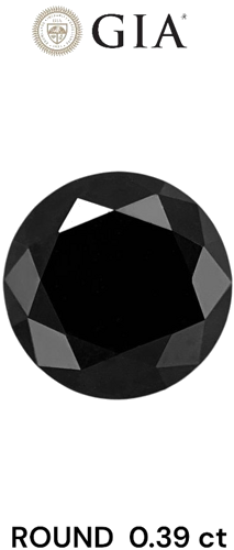 0.39 carat Fancy Black-VVS2 Excellent cut Natūralus Round Deimantas (1)