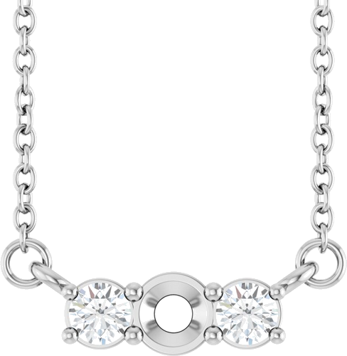 Pakabukas „Three-Stone“ 14k white gold Round 3mm (1)