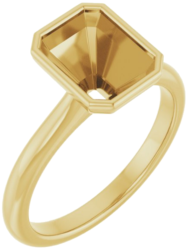 Sužadėtuvių Žiedas „Bezel-Set Solitaire“ 10k yellow gold Emerald 8.5mm x 6.5mm (1)