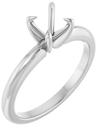 Sužadėtuvių Žiedas „Claw-Prong Solitaire“ 14k white gold Round 5.8mm (1)