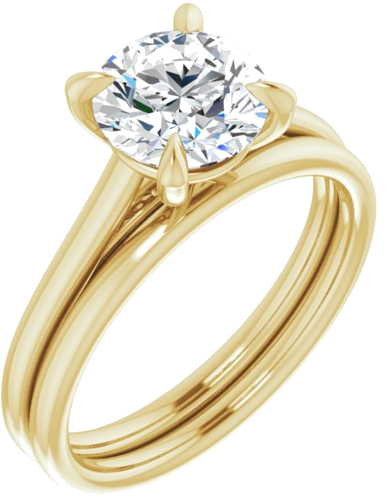 18K Yellow  7.4 mm Round Solitaire Engagement Ring Mounting (6)
