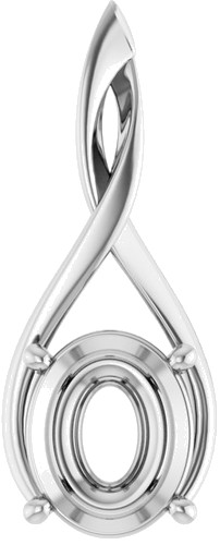 Pakabukas „Infinity-Inspired Solitaire“ 14k white gold Oval 11mm x 9mm (1)