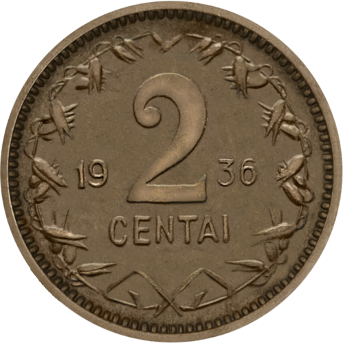 1936 Lietuva 2 centų moneta (1)