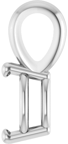 Pakabukas „Oval 2-Prong Solitaire“ 14k white gold Oval 5mm x 3mm (3)