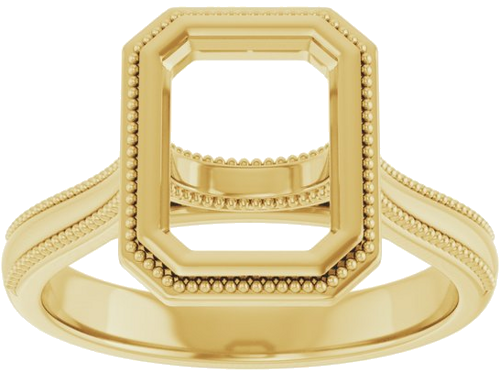 Sužadėtuvių Žiedas „Bezel-Set Solitaire“ 10k yellow gold Emerald 8.5mm x 6.5mm (3)