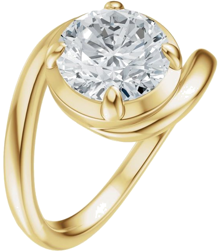 Sužadėtuvių Žiedas „Claw-Prong Solitaire Bypass“ 14k yellow gold Round 8.2mm (1)