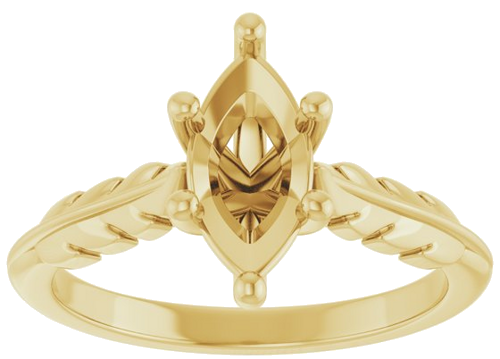 Sužadėtuvių Žiedas „Solitaire Leaf“ 14k yellow gold Marquise 10mm x 5mm (3)