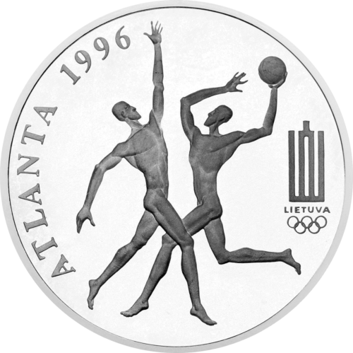 1996 Lietuva Atlanta 50 litų sidabrinė moneta (1)