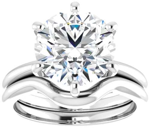 14K White  10 mm Round Solitaire Engagement Ring Mounting (8)