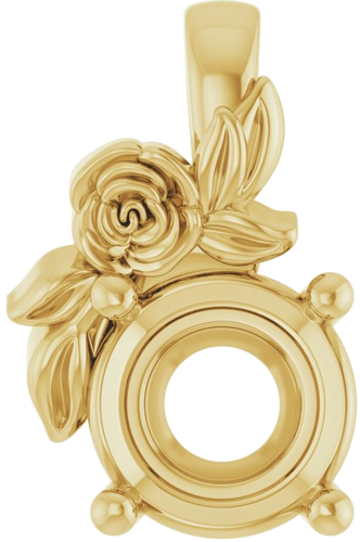 Pakabukas „Solitaire Floral“ 14k yellow gold Round 7mm (1)