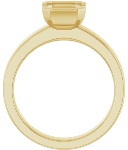 Sužadėtuvių Žiedas „Half-Bezel Solitaire“ 14k yellow gold Emerald 8mm x 6mm (2)