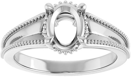 Sužadėtuvių Žiedas „Claw-Prong Solitaire“ 14k white gold Oval 8mm x 6mm (3)