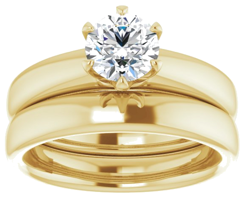 14K Yellow 6 mm Round Engagement Ring Mounting (8)