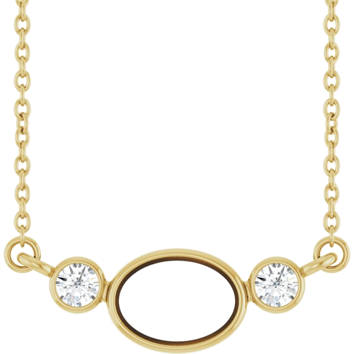 Pakabukas „Accented“ 14k yellow gold Oval 7mm x 5mm (1)