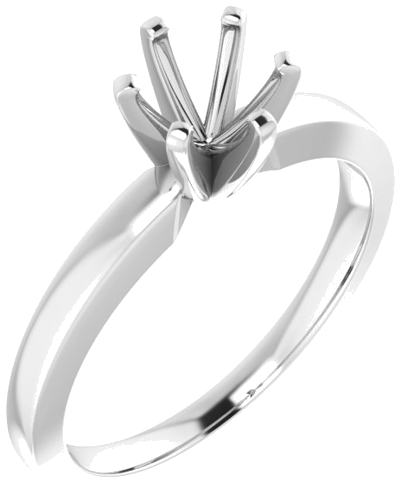 14K White 5.8 mm Round Solitaire Engagement Ring Mounting (1)