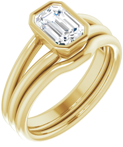 14K Yellow 7x5 mm Emerald Engagement Ring Mounting (6)