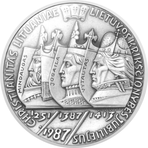 1986 Lietuva Krikščionybės jubiliejus PF 68 sidabrinis medalis (3)