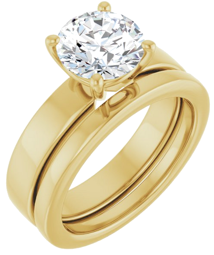 14K Yellow 8 mm Round Solitaire Engagement Ring Mounting (6)