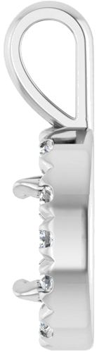 Pakabukas „Halo-Style“ 585 Baltojo Aukso Oval 6mm x 4mm (3)