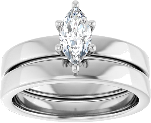 Sužadėtuvių Žiedas „Solitaire“ 14k white gold Marquise 8mm x 4mm (8)