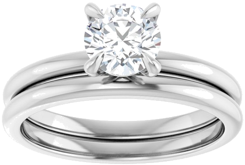 Platinum  5.8 mm Round Solitaire Engagement Ring Mounting (8)