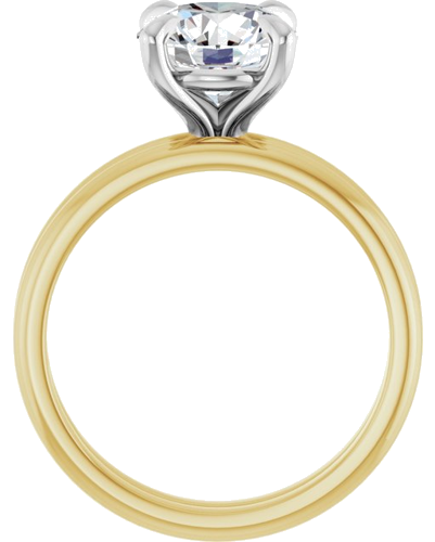 Sužadėtuvių Žiedas „Solitaire“ 14k yellow gold & platinum Round 8.2mm (7)