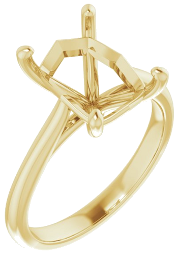 Sužadėtuvių Žiedas „Solitaire“ 585 Geltonojo Aukso Emerald 10mm x 8mm (1)