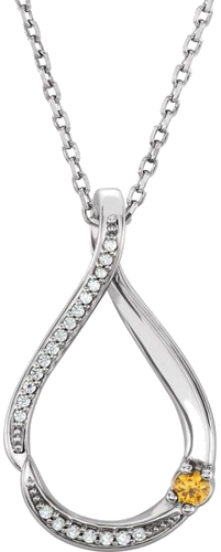 Sterling Silver 1-Stone .06 CTW Natural Diamond Semi-Set Family 16-18  Necklace (1)