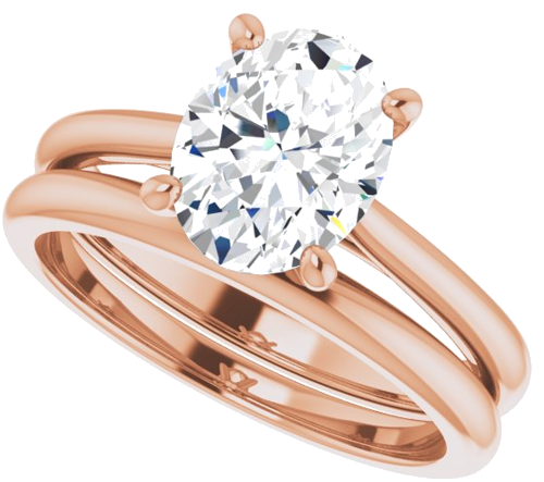 14K Rose 9x7 mm Oval Solitaire Engagement Ring Mounting (10)