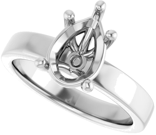 Sužadėtuvių Žiedas „Solitaire“ 14k white gold Pear 10mm x 7mm (5)