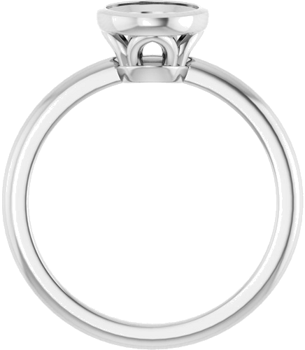 Sužadėtuvių Žiedas „Bezel-Set“ 14k white gold Round 6.5mm (2)