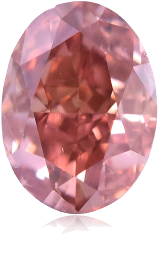 0.4 carat Fancy Deep Orangey Pink-SI1 Natūralus Oval Deimantas (1)