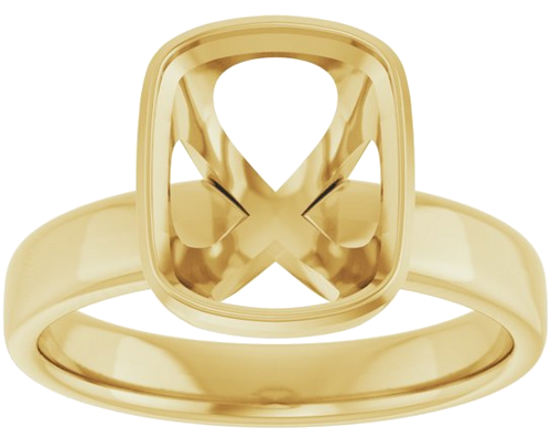 Sužadėtuvių Žiedas „Bezel-Set Solitaire“ 14k yellow gold Elongated Cushion 10mm x 8mm (3)