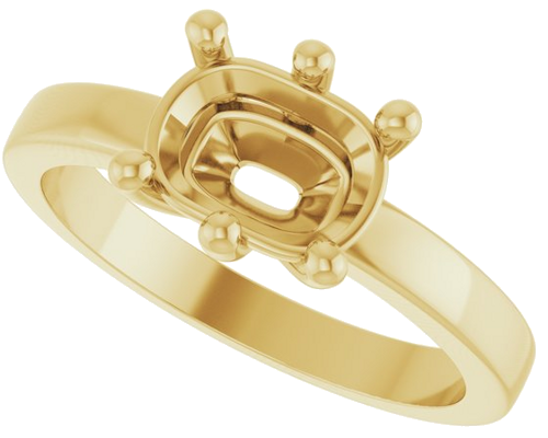 Sužadėtuvių Žiedas „Solitaire“ 14k yellow gold Elongated Cushion 8mm x 6mm (5)