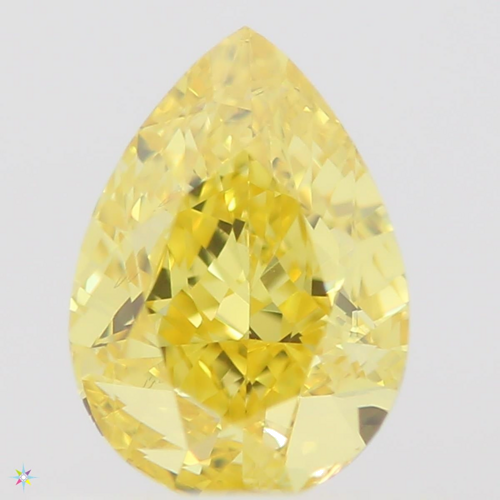 0.5 carat Fancy Vivid  Yellow-SI1 Natūralus Pear Deimantas (1)