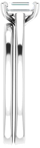 Sužadėtuvių Žiedas „Solitaire“ 585 Baltojo Aukso Emerald 6mm x 4mm (9)