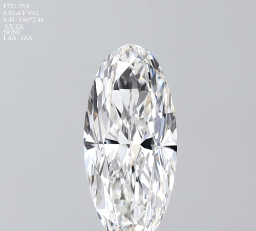 0.6 carat F-VS2 Natūralus Oval Deimantas (1)