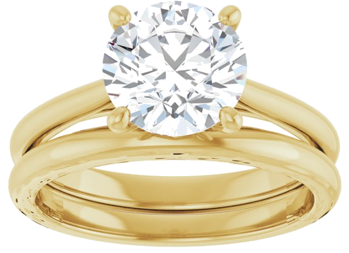 14K Yellow 8 mm Round Solitaire Engagement Ring Mounting (8)